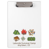 Summer Camp Counselor Smores Campfire Tent Compass Klembord (Voorkant)