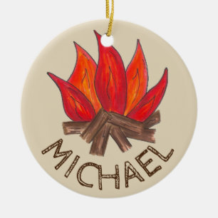 Summer Camp Counselor Tent Campfire Outdoor Keramisch Ornament