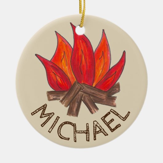 Summer Camp Counselor Tent Campfire Outdoor Keramisch Ornament (Voorkant)
