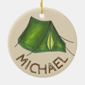 Summer Camp Counselor Tent Campfire Outdoor Keramisch Ornament (Achterkant)
