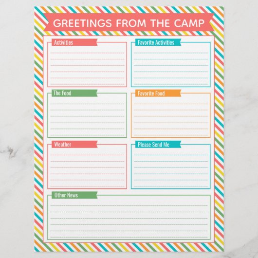 Summer Camp Fill in Letter Flyer (Voorkant)