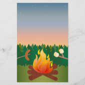 Summer Camp Fire Hot Dogs en S'mores Flyer (Voorkant)