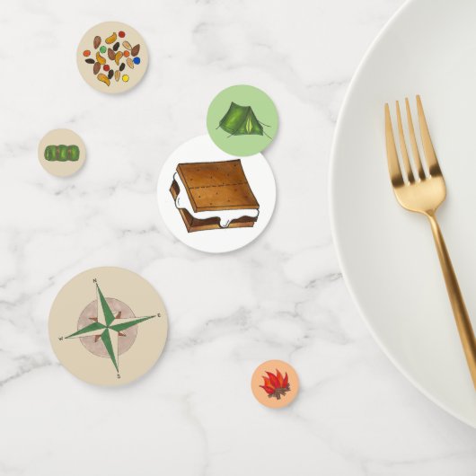 Summer Camp Fire Tent Compass Trail Mix S'mores Confetti (Groep)