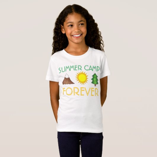 Summer Camp Forever Sun Mountain Tree Camping T-shirt (Voorkant volledig)