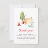 Summer Camp Girls Birthday Party Bedankkaart (Voorkant)