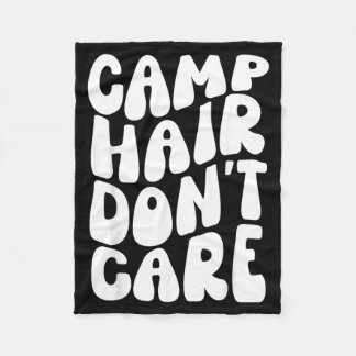 Summer Camp Hair Dont Care Camping Shirt For Teen Fleece Deken