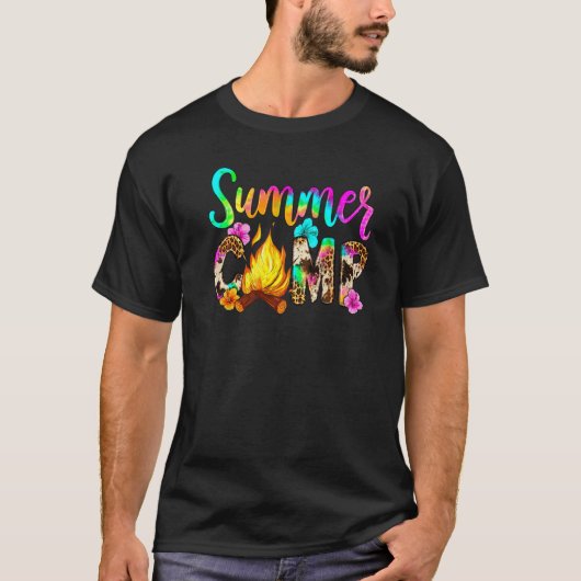 Summer Camp Leopard Campfire Western Land Summier T-shirt (Voorkant)
