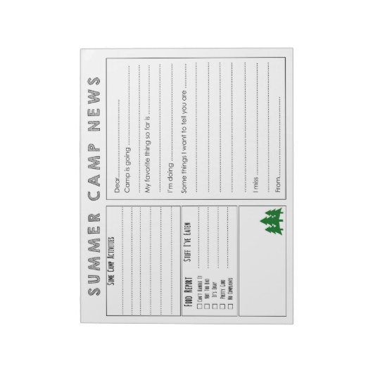 Summer Camp News Notitieblok (Linkerzijde)