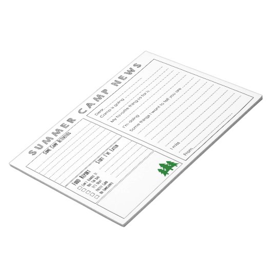 Summer Camp News Notitieblok (Schuin)