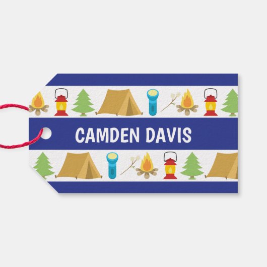 Summer Camp Paper Bag Labels Cadeaulabel (Achterkant Horizontaal)