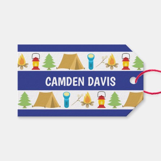 Summer Camp Paper Bag Labels Cadeaulabel (Voorkant (Horizontaal))