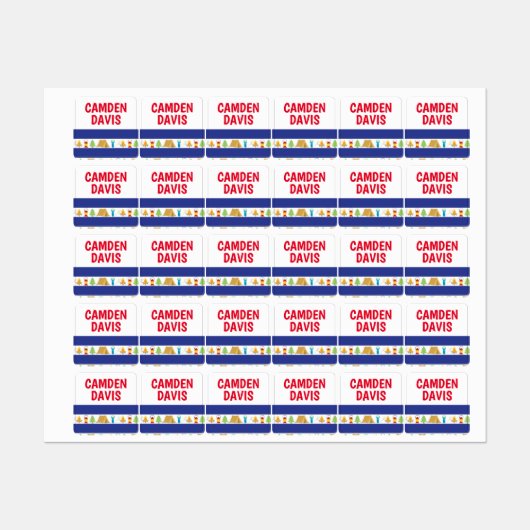 Summer Camp Personalized Clothing Labels (Vel)