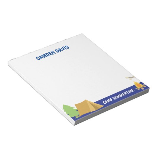 Summer Camp Personalized Notitieblok (Schuin)
