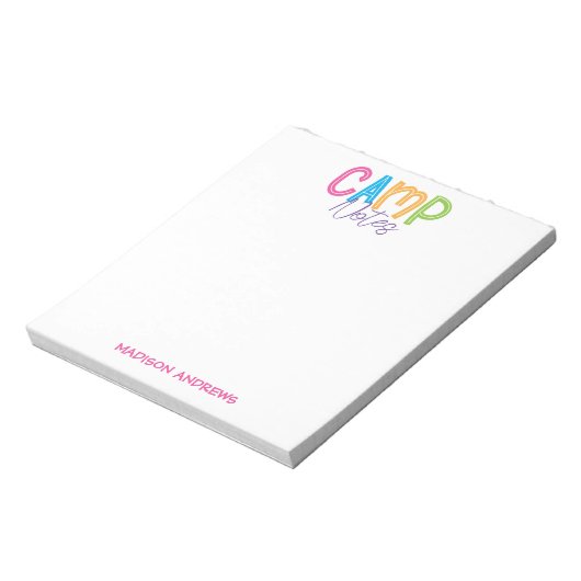 Summer Camp Personalized Notitieblok (Linkerzijde)