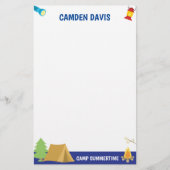 Summer Camp Personalized Stationery Briefpapier (Voorkant)