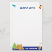 Summer Camp Personalized Stationery Briefpapier (Voorkant / Achterkant)