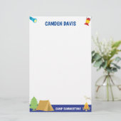 Summer Camp Personalized Stationery Briefpapier (Staand voorkant)