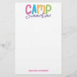 Summer Camp Personalized Stationery Briefpapier
