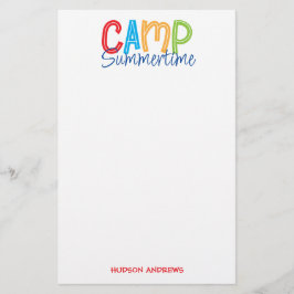 Summer Camp Personalized Stationery Briefpapier