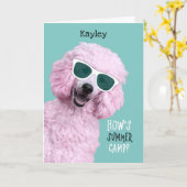 Summer Camp Pink Poodle Hallo van thuis Kaart (Gele Bloem)
