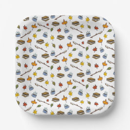 Summer Camp S’mores Campfire Happy Camper Bonfire Papieren Bordje