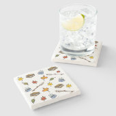 Summer Camp S’mores Campfire Happy Camper Bonfire Stenen Onderzetter (Zijkant)