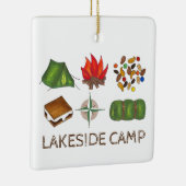 Summer Camp Tent Campfire S'mores Compass Keramisch Ornament (Rechts)