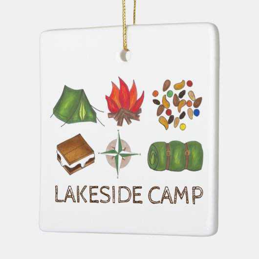 Summer Camp Tent Campfire S'mores Compass Keramisch Ornament (Links)