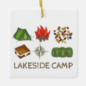 Summer Camp Tent Campfire S'mores Compass Keramisch Ornament (Voorkant)