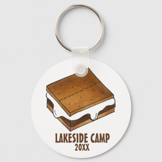 Summer Camp Toasted Campfire Marshmallow S'mores Sleutelhanger (Voorkant)