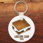 Summer Camp Toasted Campfire Marshmallow S'mores Sleutelhanger (Voorkant)