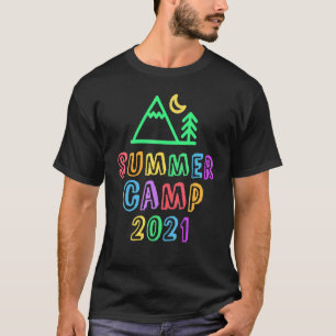 SUMMER-CAMP voor bergen voor vrienden om autograaf T-shirt