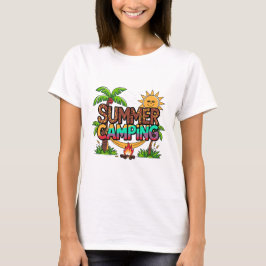 Summer Camping Leopard Print Beach Hammock  T-shirt