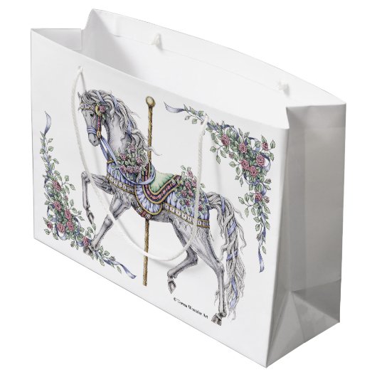 Summer Carousel Horse Draft Gift Bag Groot Cadeauzakje (Achterkant Gekanteld)
