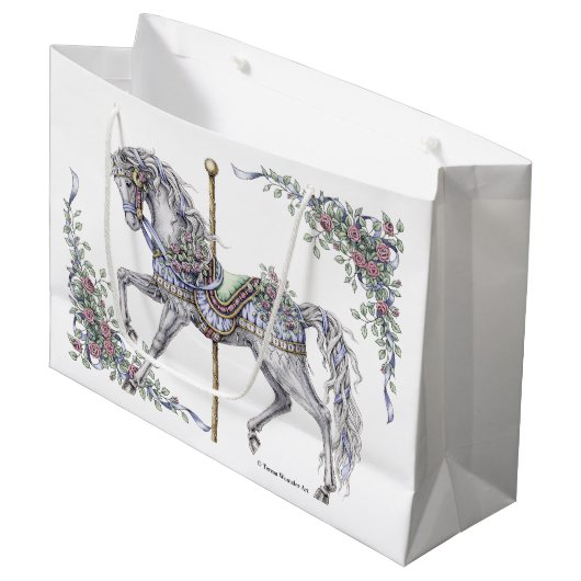 Summer Carousel Horse Draft Gift Bag Groot Cadeauzakje (Voorkant Gekanteld)