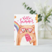 Summer Cat Briefkaart (Staand voorkant)