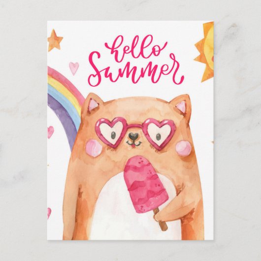 Summer Cat Briefkaart (Voorkant)