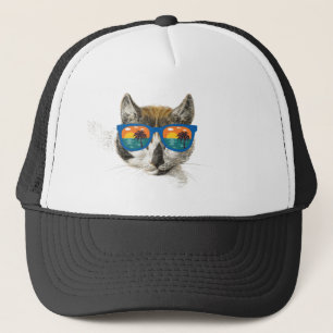 Summer Cat Funny Cat Trucker Pet