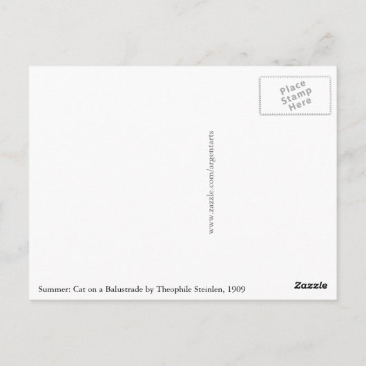 Summer Cat op Balustrade  kunst Briefkaart (Achterkant)