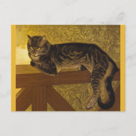 Summer Cat op Balustrade  kunst Briefkaart