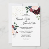 Summer Celebration Glitter Wedding Invitation Kaart (Voorkant)