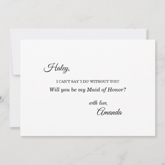 Summer Celebration Maid of Honor proposal Kaart (Achterkant)