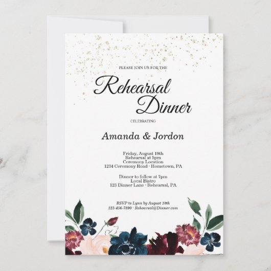 Summer Celebration Rehearsal Dinner Invitation Kaart (Voorkant)