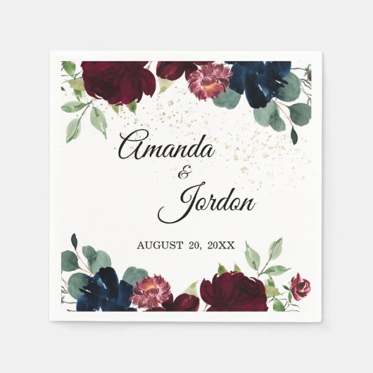 Summer Celebration Wedding Cocktail Napkin Servet (Voorkant)