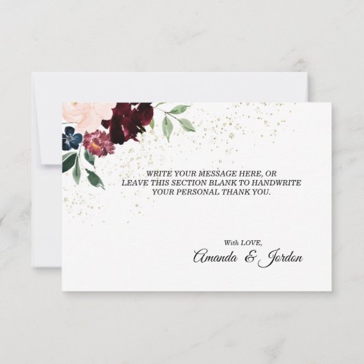 Summer Celebration Wedding Dank je platte Kaart (Achterkant)