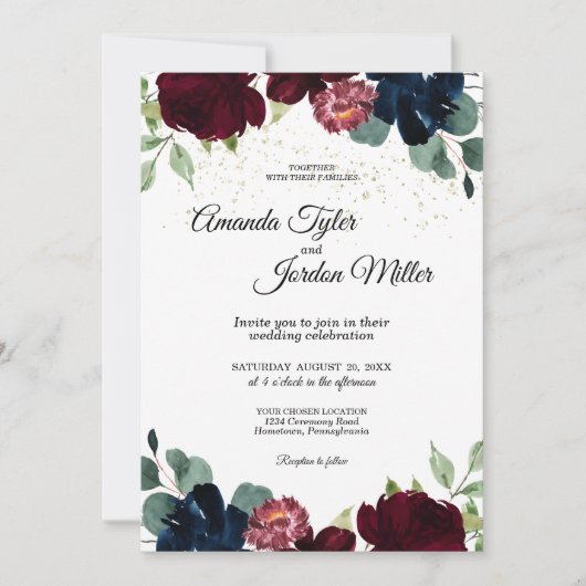 Summer Celebration Wedding Kaart (Voorkant)