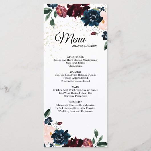 Summer Celebration Wedding Menu (Voorkant)
