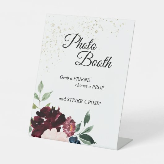 Summer Celebration Wedding Photo Booth Reclamebord Met Voetstuk (Voorkant)