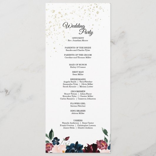 Summer Celebration Wedding Programme Programmakaart (Achterkant)