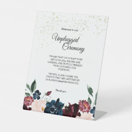 Summer Celebration Wedding Unplugged Ceremony Reclamebord Met Voetstuk